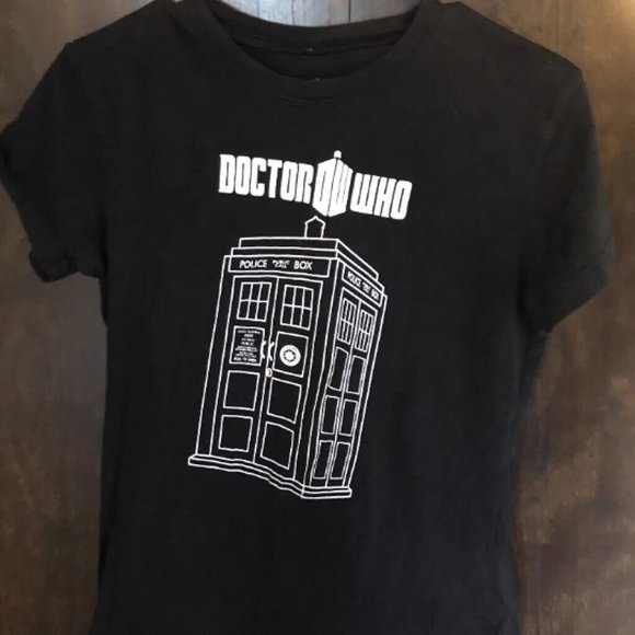 Dr. Who Black Large Boy's T-Shirt - Picture 1 of 2